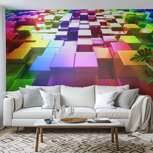 Självhäftande Fototapet Deluxe Sticker - Opkonst-variationer - Abstraktion, Grafik, 3D - 250x175 cm