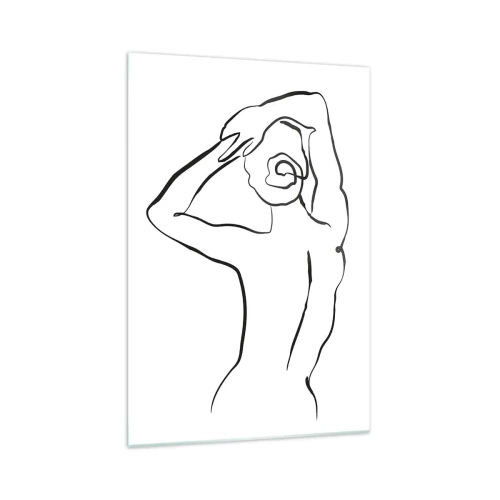 Glastavla - Bild på glas - Akten på morgonen - 70x100 cm