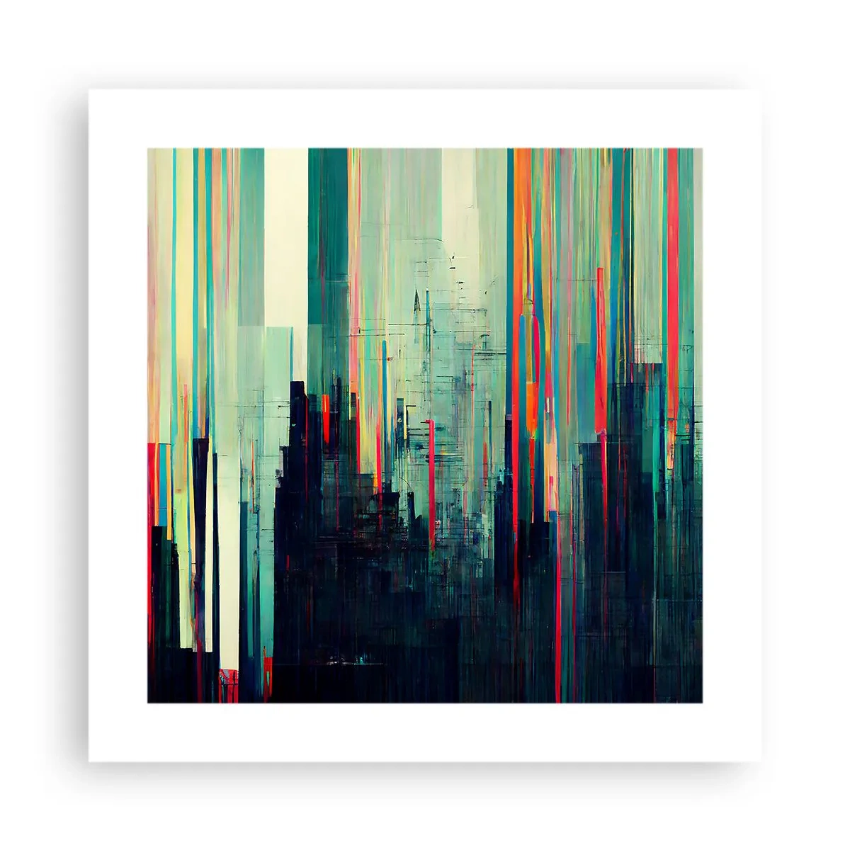 Affisch - Futuristisk stad - 40x40 cm