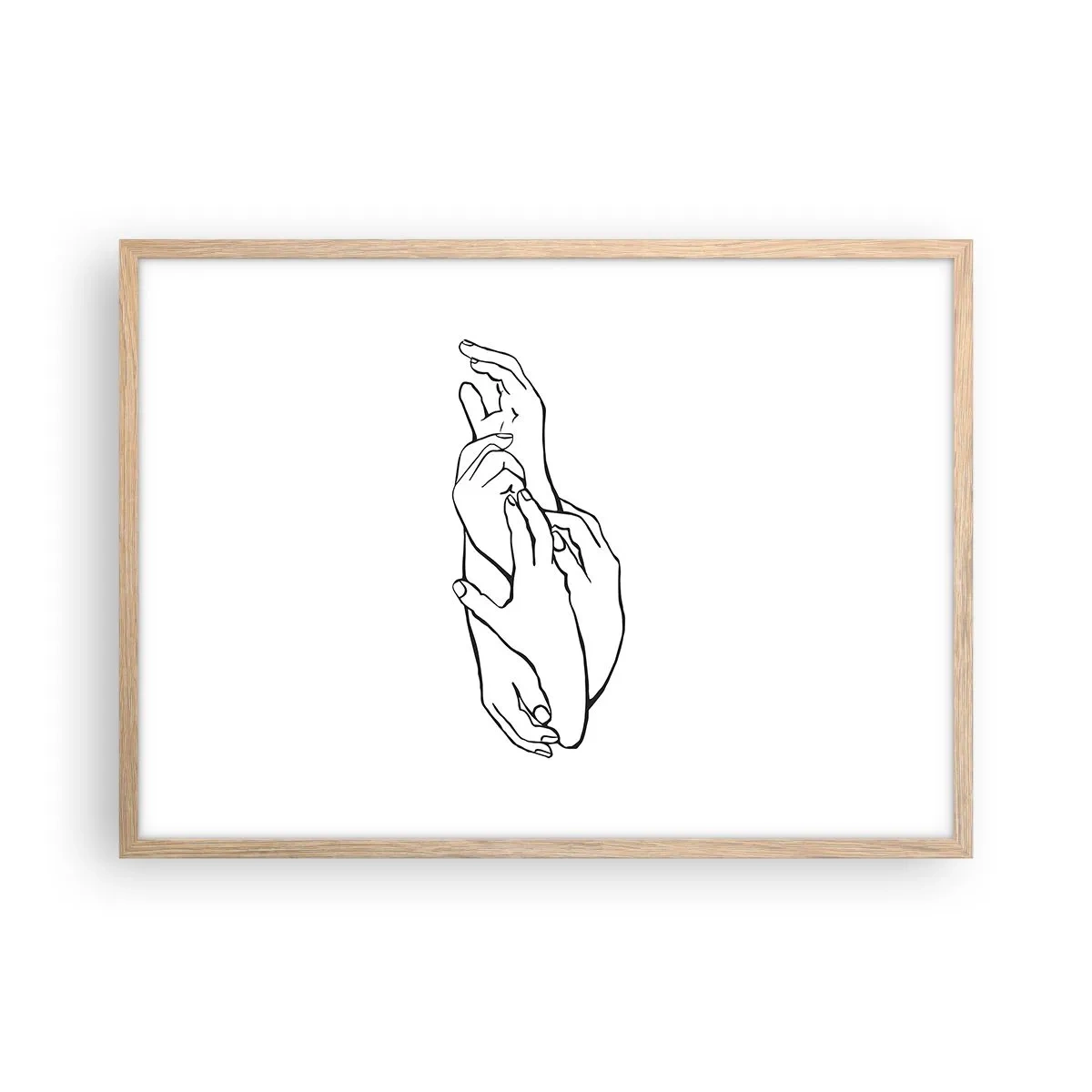 Affisch i ram av ljusek - Hand i hand - 70x50 cm