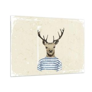 Glastavla - Bild på glas - Ty jag gillar randiga tröjor! - 100x70 cm