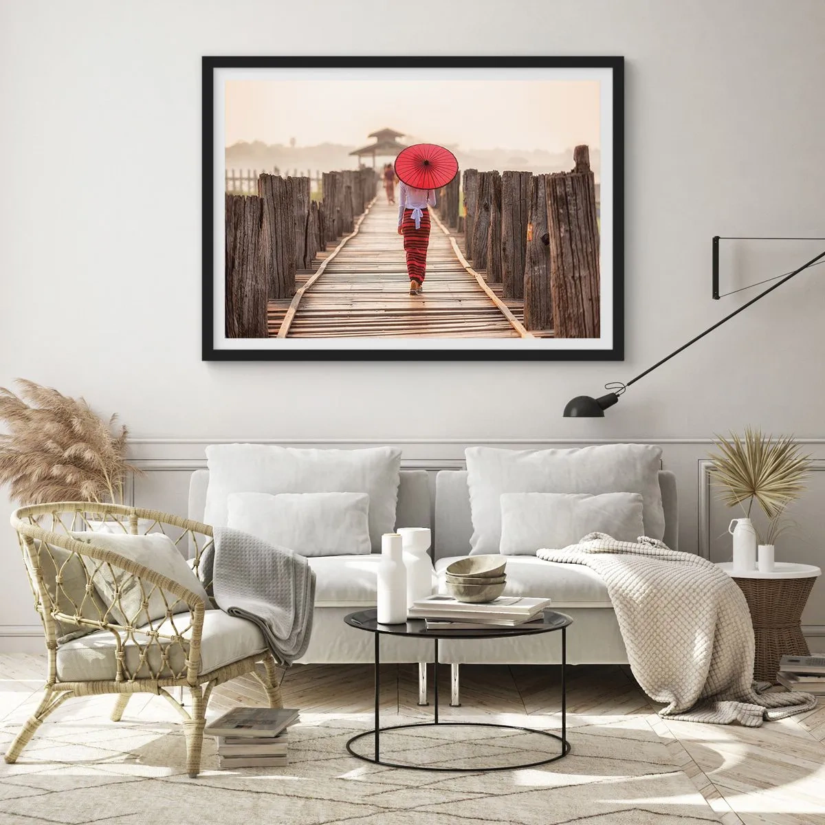Affisch i svart ram - På den gamla bron - 70x50 cm