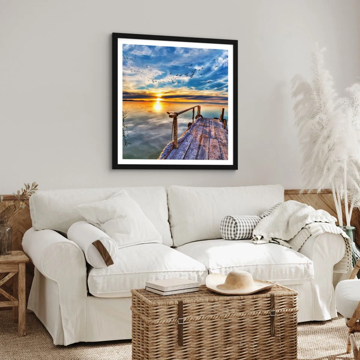 Affisch i svart ram - Vinden lägger sig - 40x40 cm