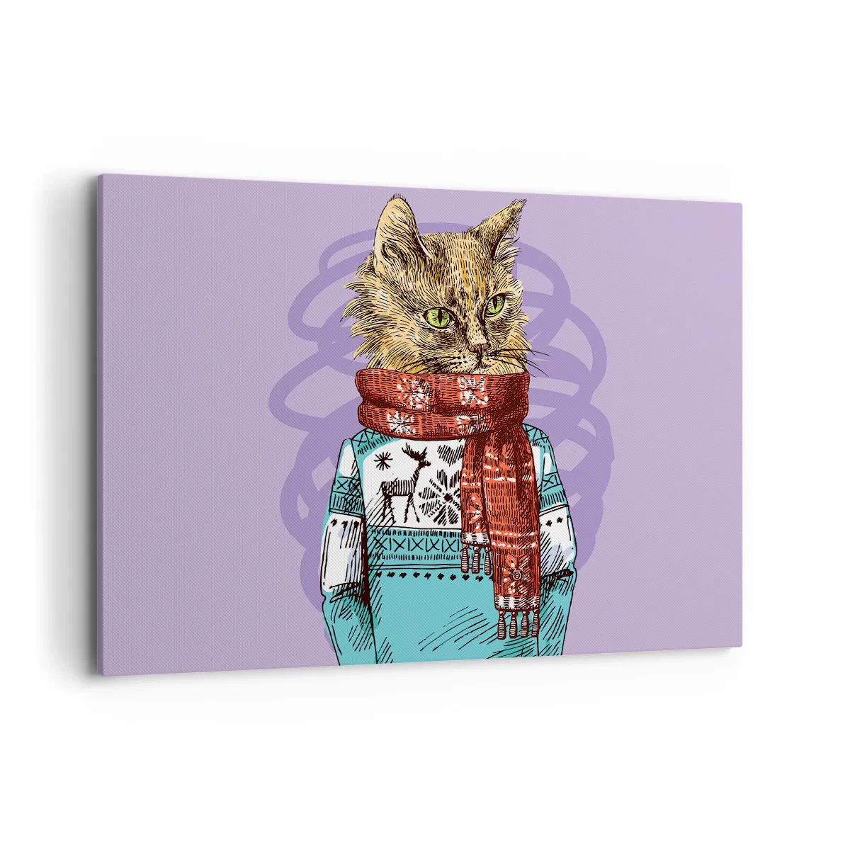 Canvastavla - Bild på duk - Mästerkatten - 100x70 cm
