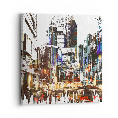 Canvastavla - Bild på duk - Blinkande stad - 30x30 cm