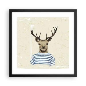 Affisch i svart ram - Ty jag gillar randiga tröjor! - 40x40 cm