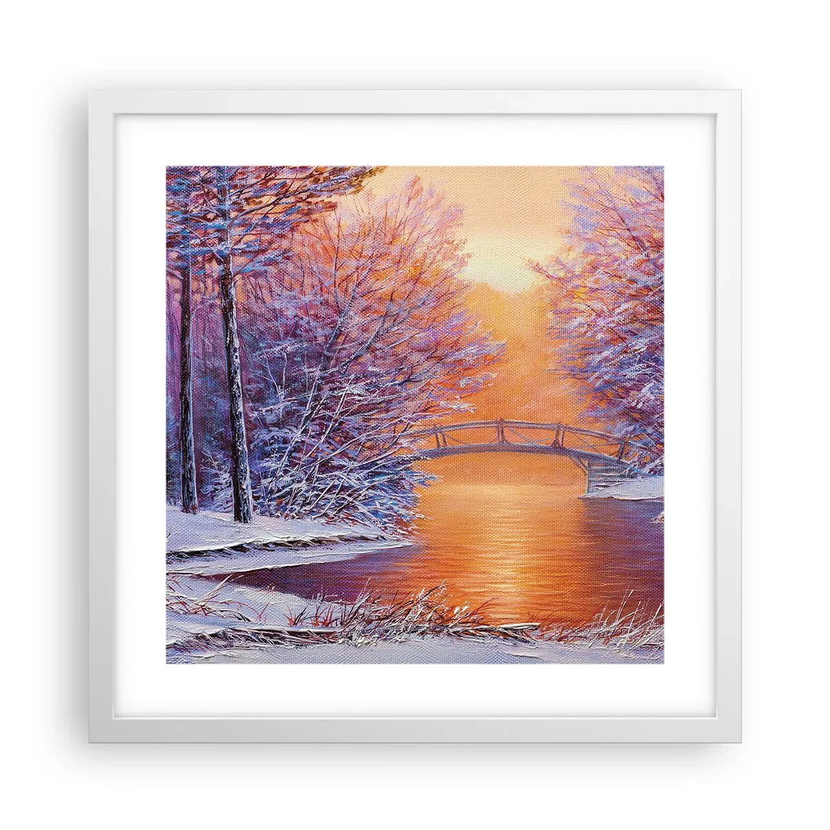 Affisch i vit ram - Låt oss mötas här - 40x40 cm