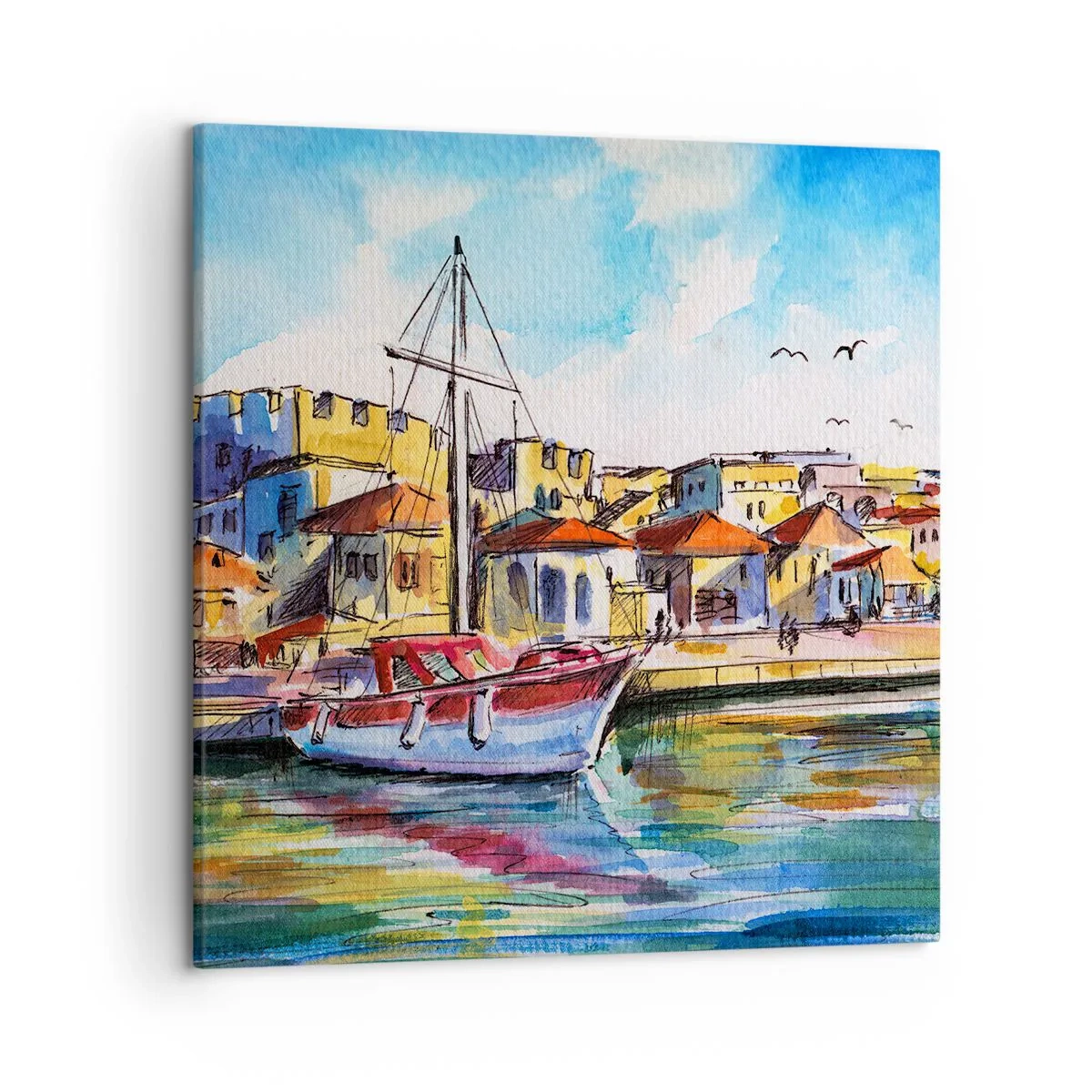Canvastavla - Bild på duk - Regnbågseftermiddag - 50x50 cm