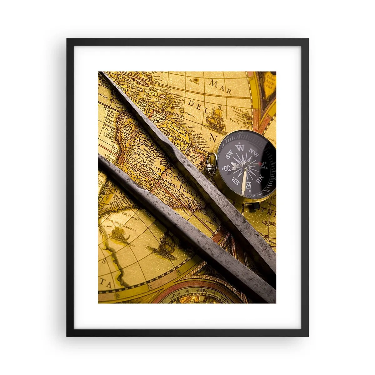 Affisch i svart ram - Var är skatterna? - 40x50 cm