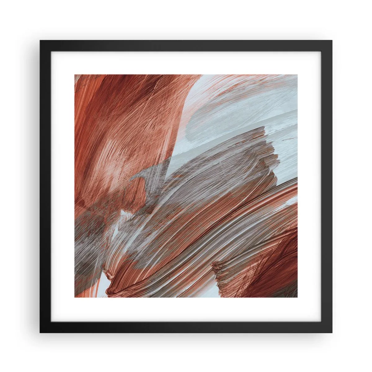 Affisch i svart ram - Höst- och blåsig abstraktion - 40x40 cm