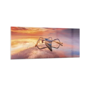 Glastavla - Bild på glas - Tropiska kvällens lugn - 100x40 cm
