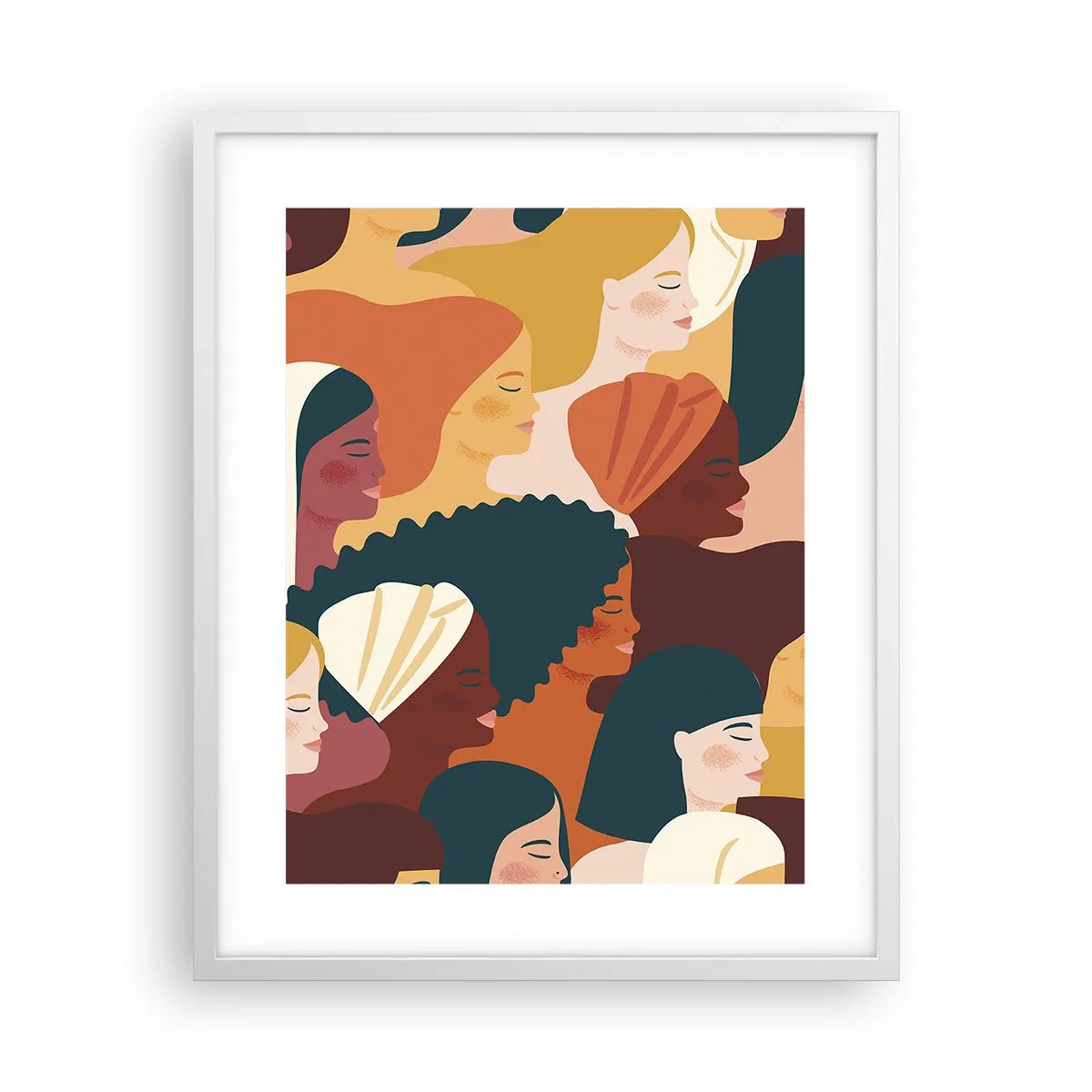 Affisch i vit ram - Endast kvinnlighet - 40x50 cm