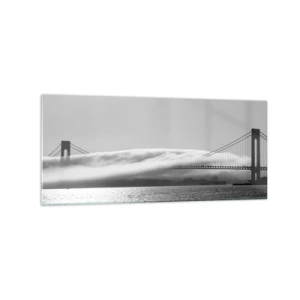 Glastavla - Bild på glas - Passera Golden Gate - 120x50 cm