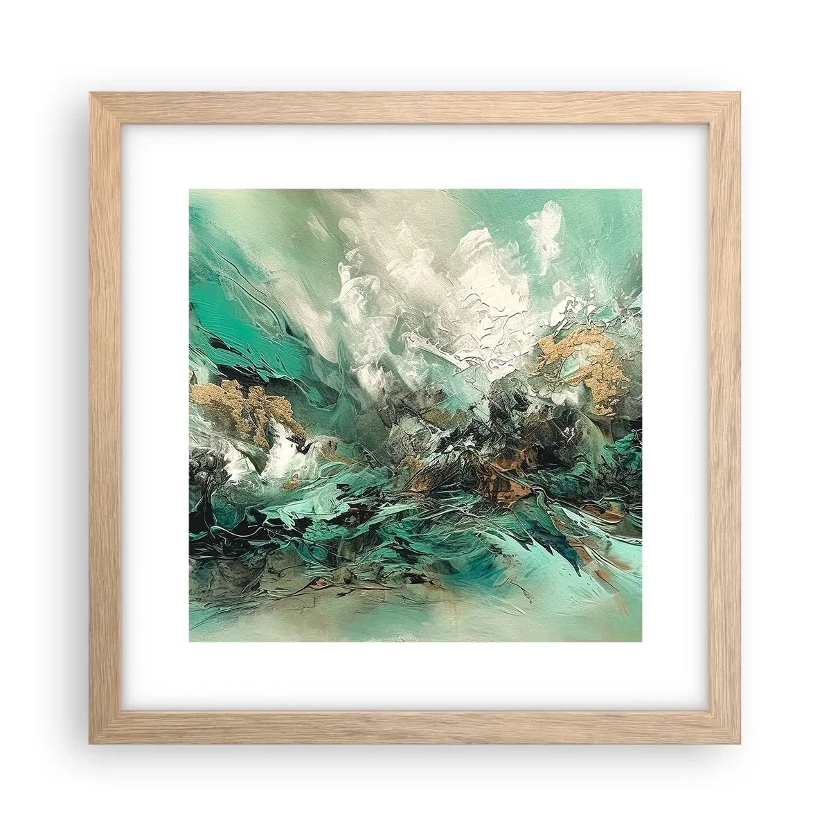 Affisch i ram av ljusek - Smaragdsvart bränna - 30x30 cm