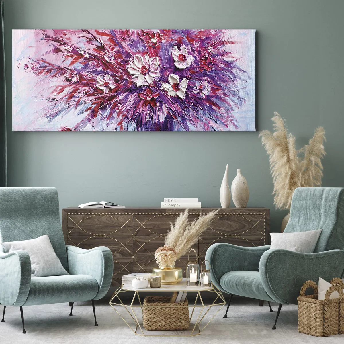 Canvastavla - Bild på duk - Oskuld och passion - 160x50 cm