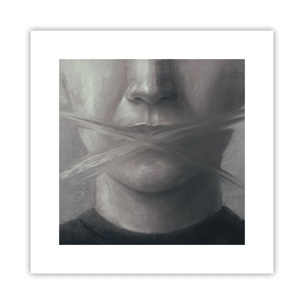 Affisch - Inte ett ord - 30x30 cm
