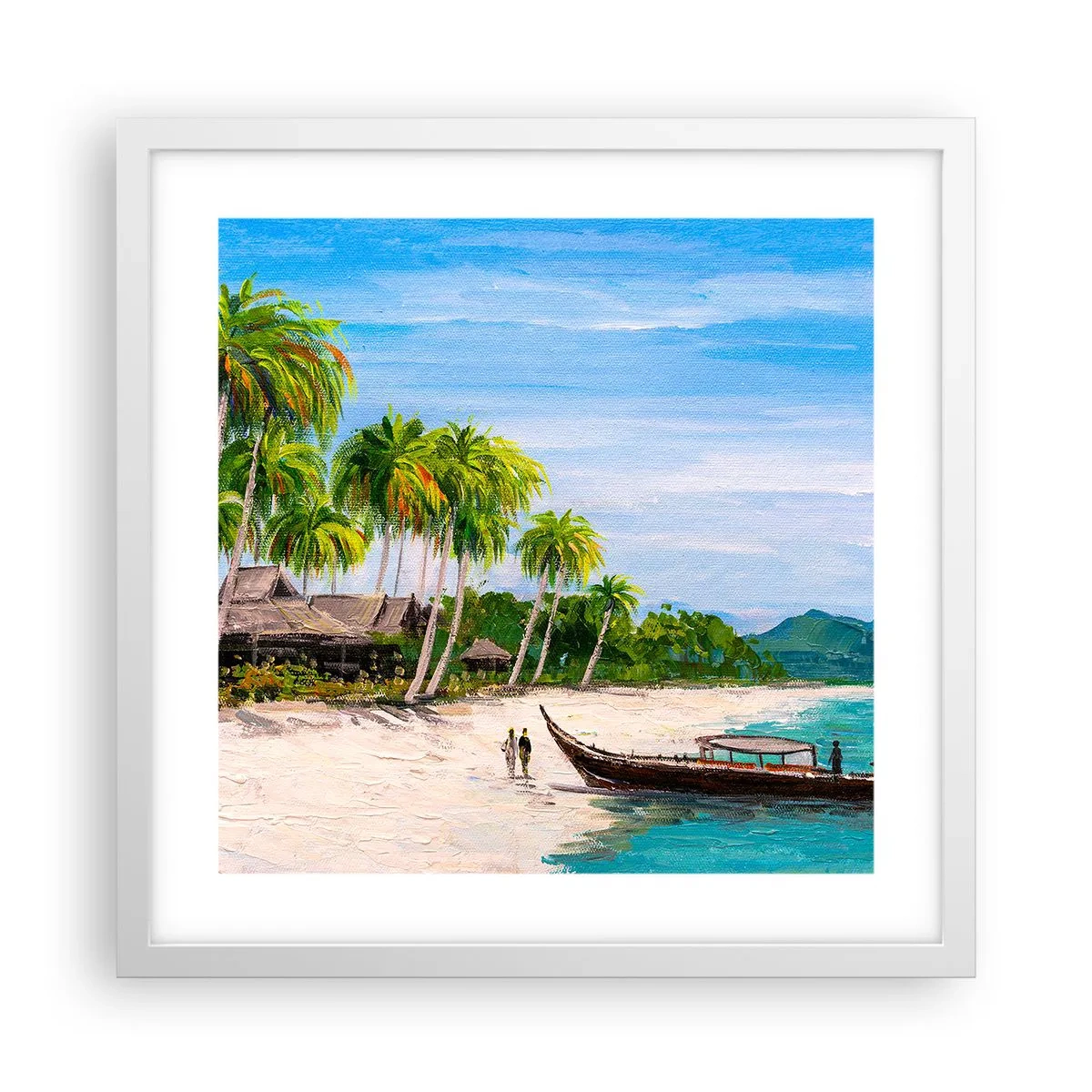 Affisch i vit ram - En exotisk dröm - 40x40 cm