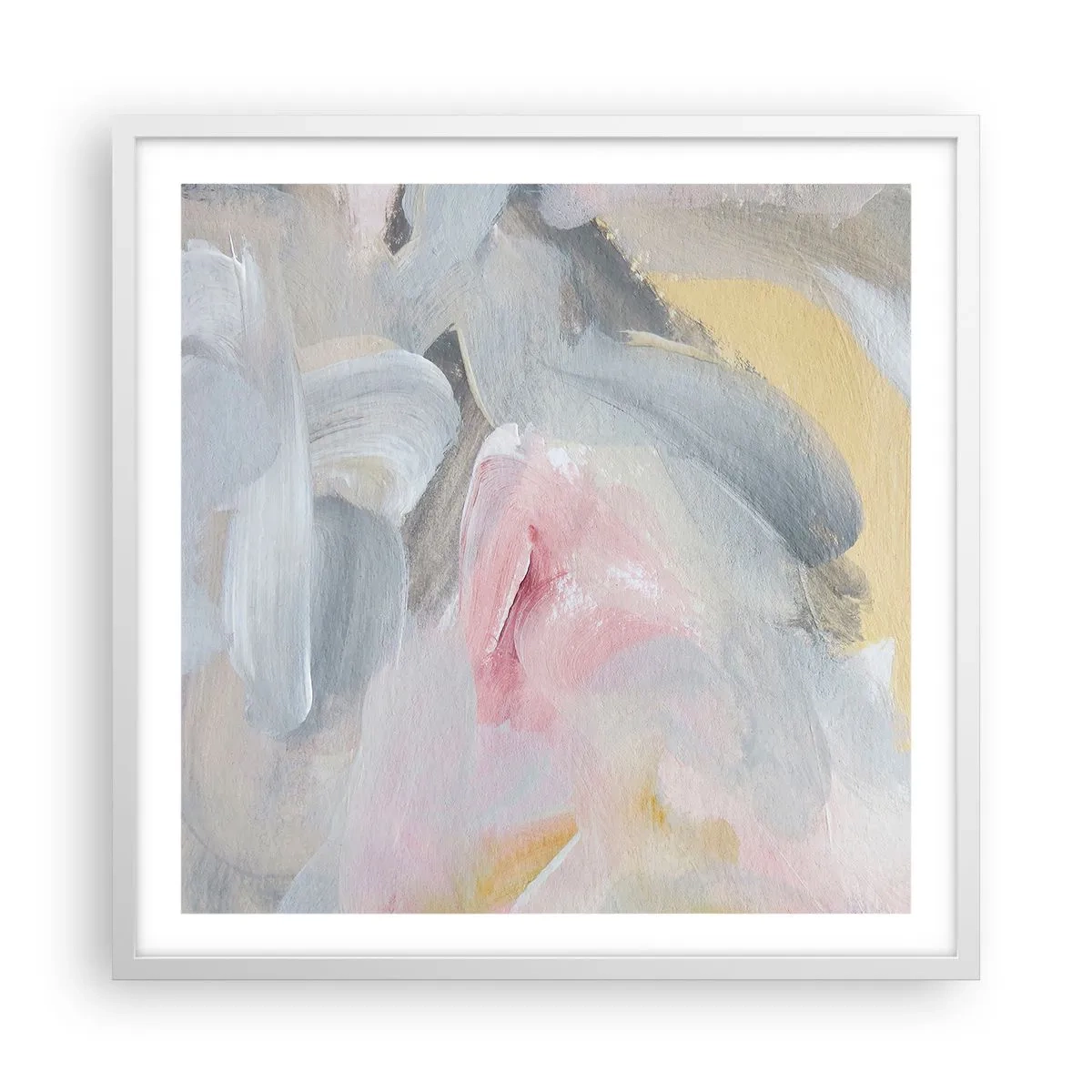 Affisch i vit ram - I en pastellfärgad värld - 60x60 cm