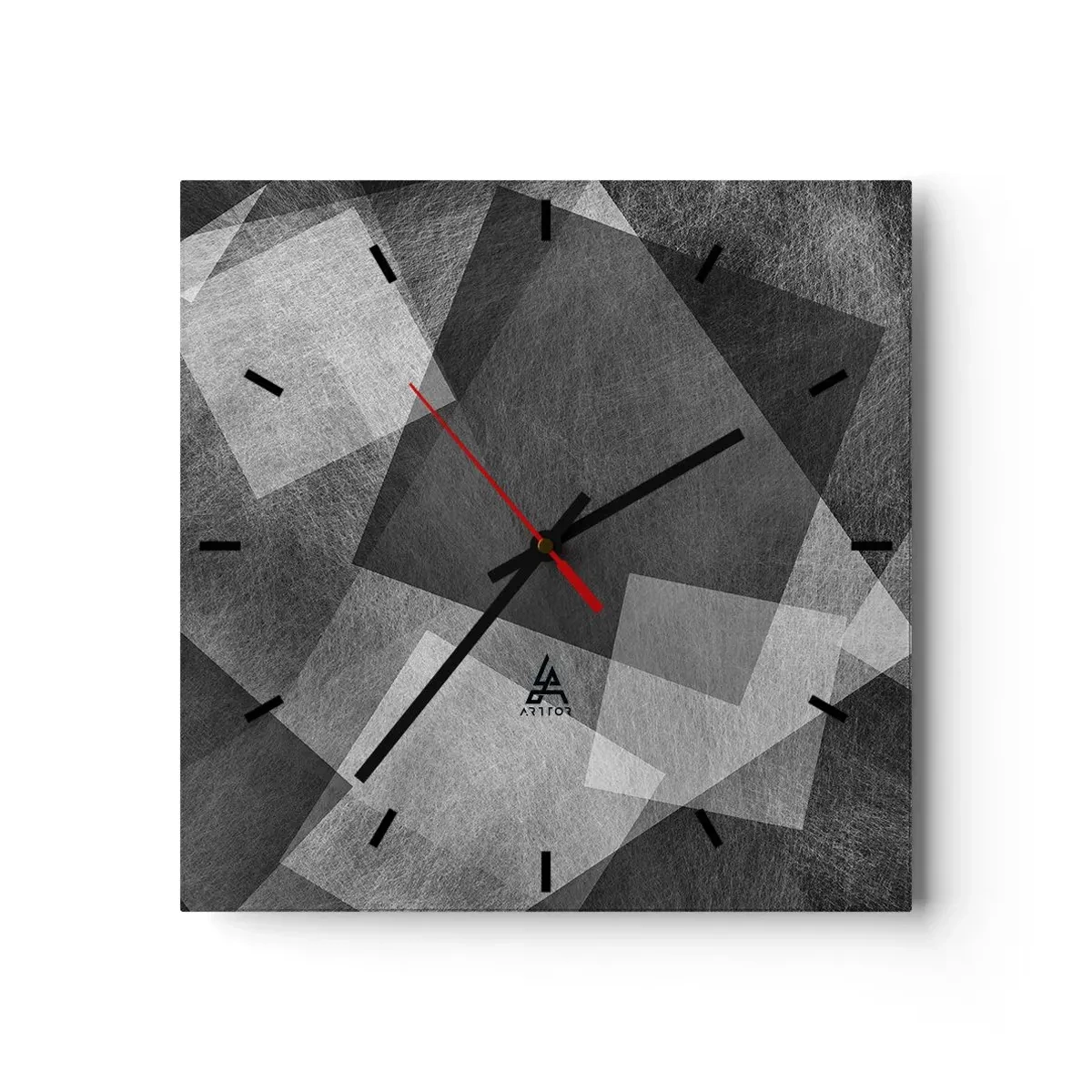 Väggklocka - Klocka på glas - Den eviga symbolen för hållbarhet och ordning - 30x30 cm