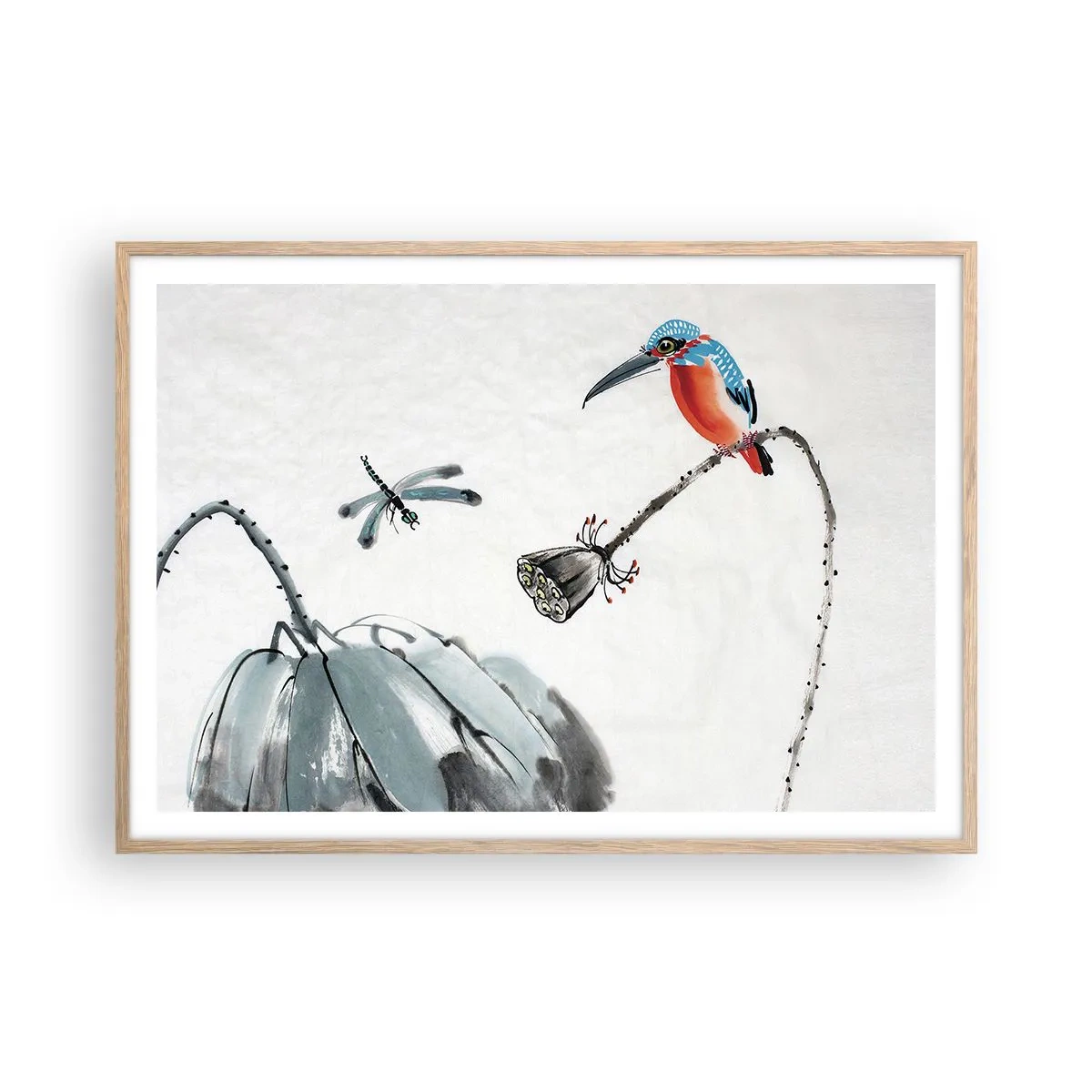 Affisch i ram av ljusek - Ängens liv - 100x70 cm