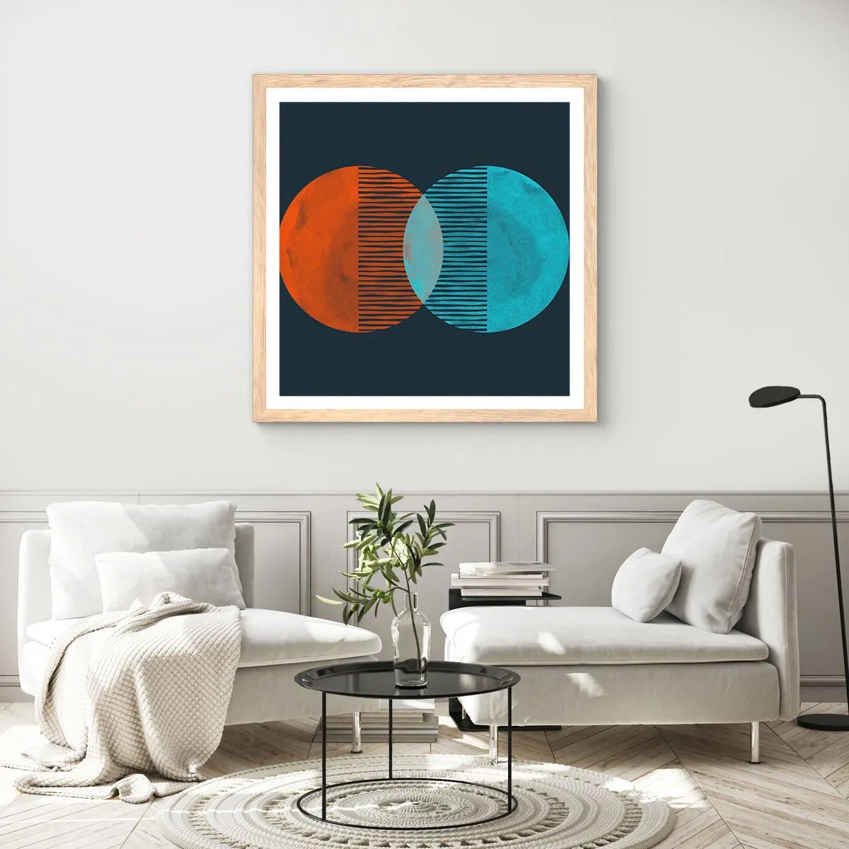 Affisch i ram av ljusek - Astronomisk fantasi - 50x50 cm