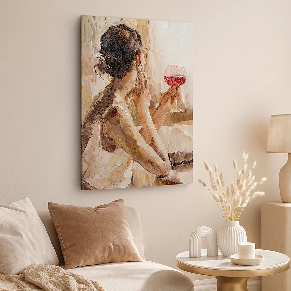 Canvastavla - Bild på duk - Smaken av ett gott ögonblick - 50x70 cm