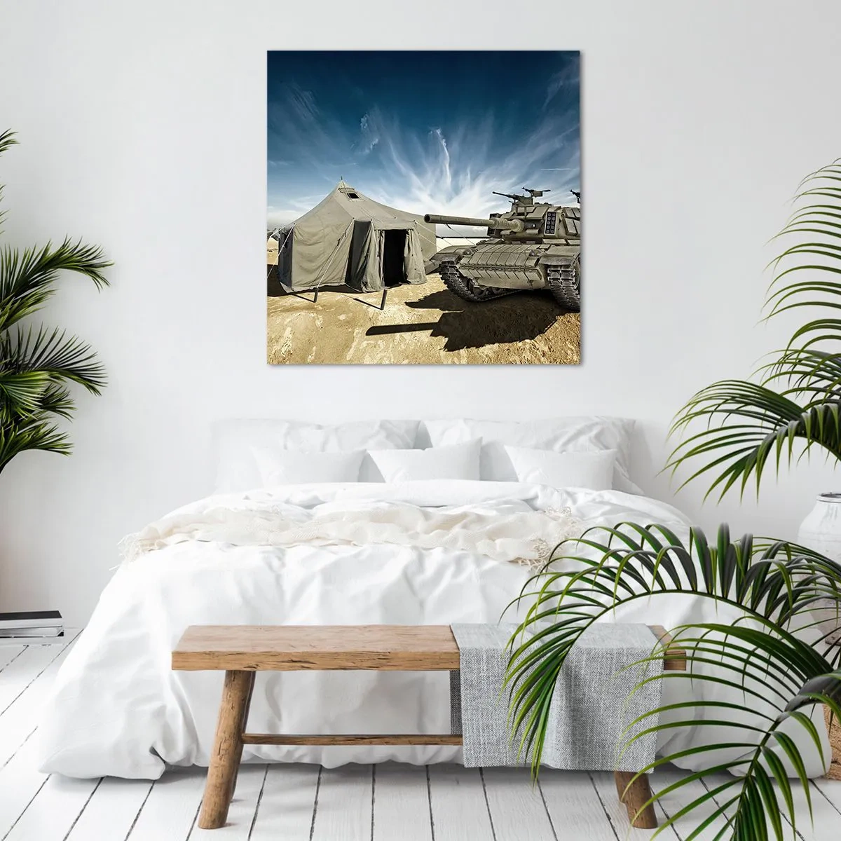 Canvastavla - Bild på duk - Militär dröm - 60x60 cm