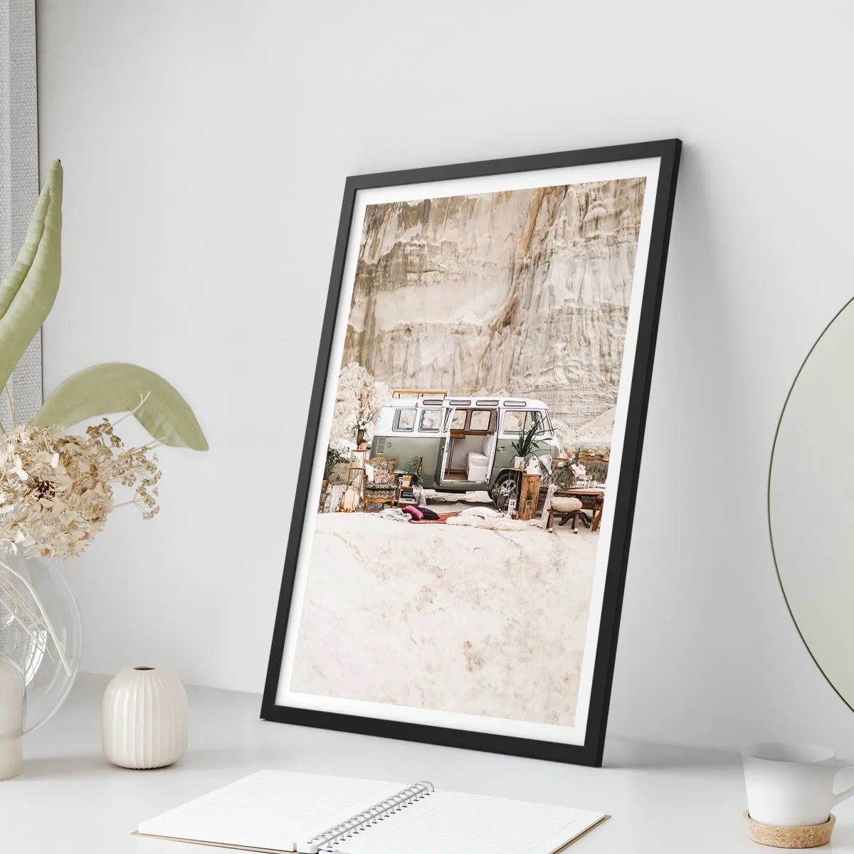 Affisch i svart ram - Dags att börja resan - 40x50 cm