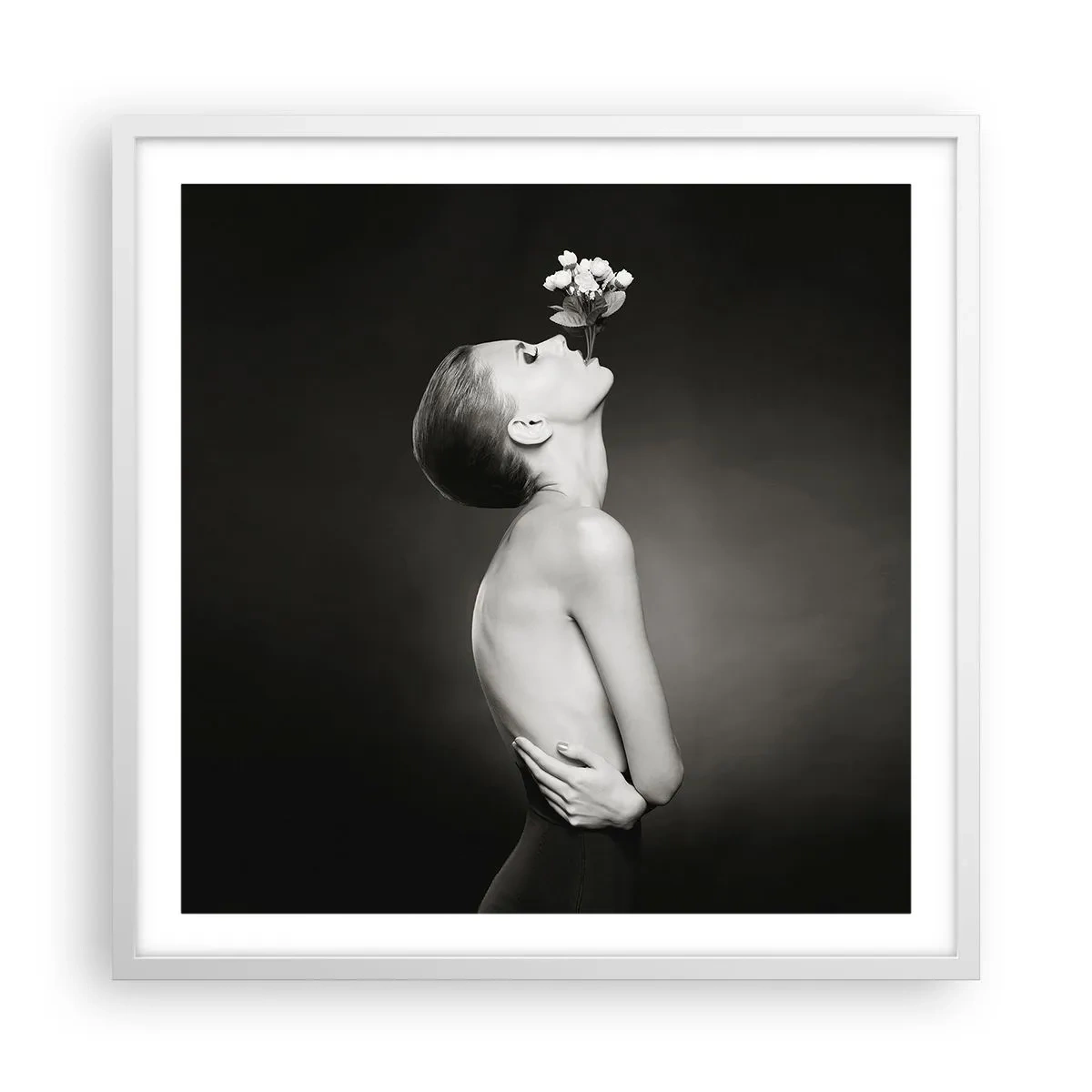 Affisch i vit ram - Excentrisk elegans - 60x60 cm