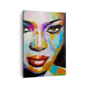 Canvastavla - Bild på duk - Kan inte ta ögonen från henne - 50x70 cm