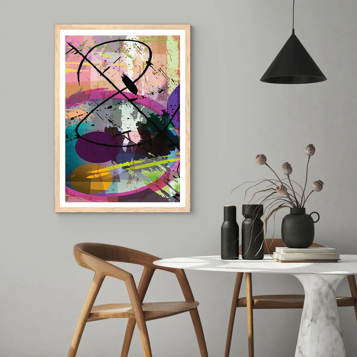 Affisch i ram av ljusek - Rakt fram eller runt - 61x91 cm