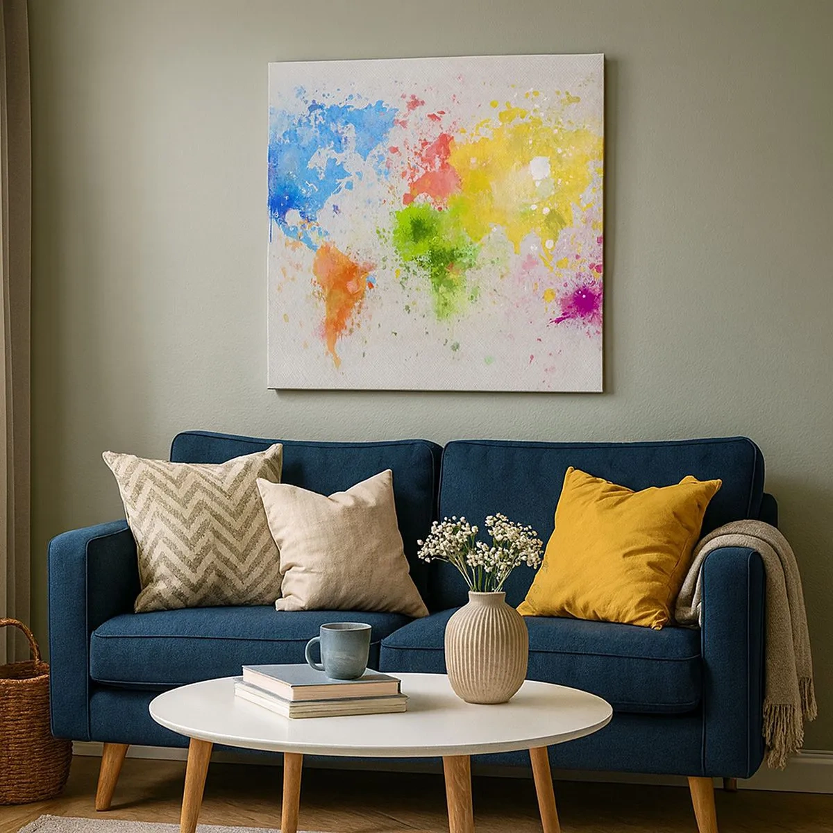 Canvastavla - Bild på duk - Världens alla färger - 30x30 cm