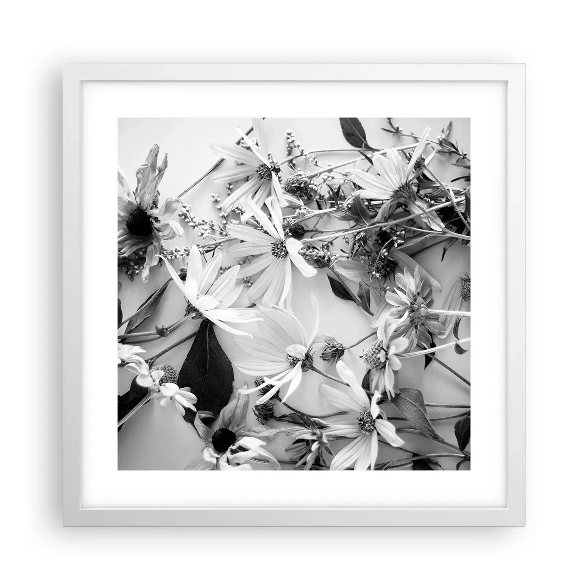 Affisch i vit ram - Icke-blombukett - 40x40 cm