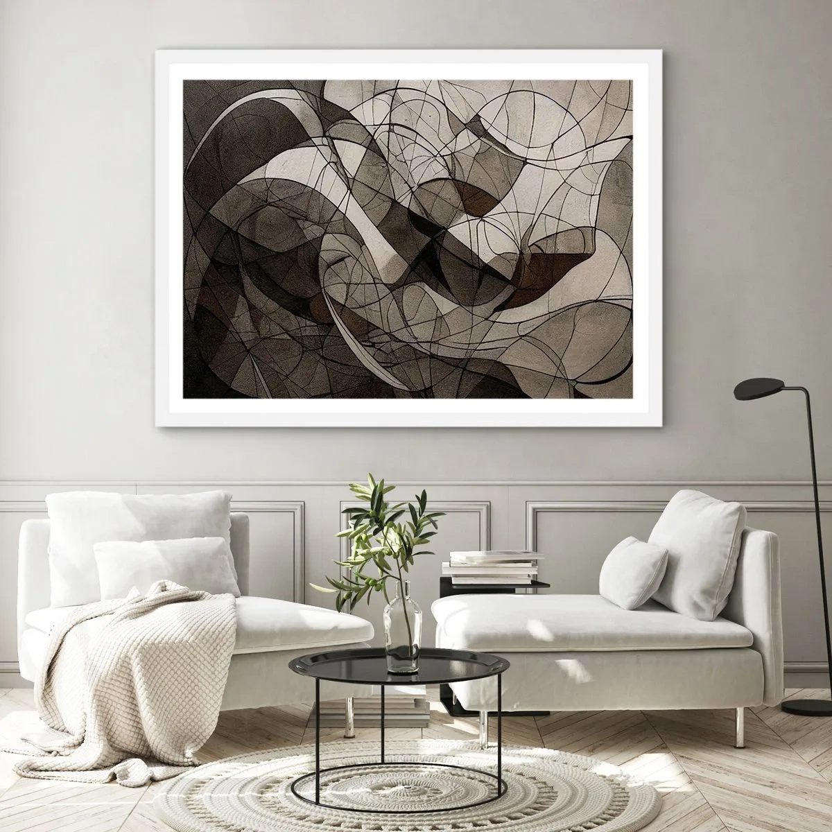 Affisch i vit ram - Cirkulation av jordens färger - 100x70 cm