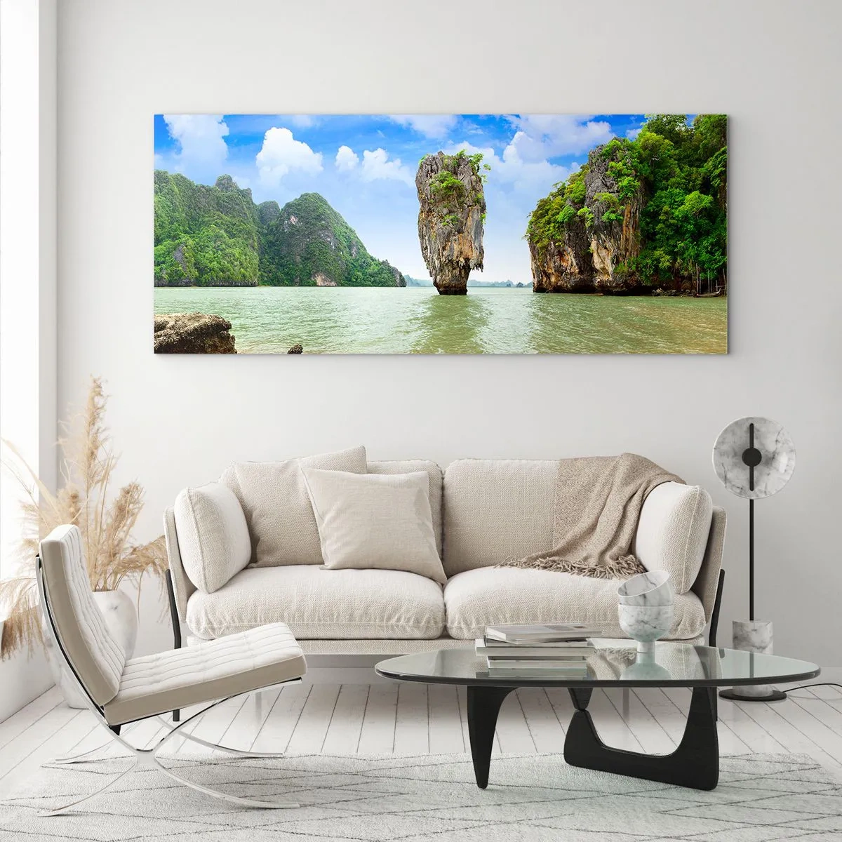 Glastavla - Bild på glas - Naturens bergsunder - 100x40 cm