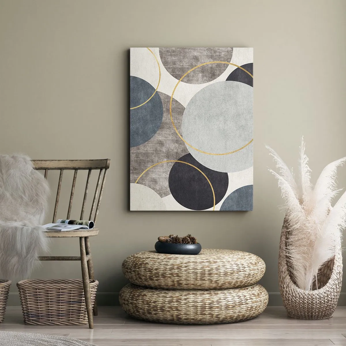 Canvastavla - Bild på duk - Cirkel efter cirkel - 45x80 cm