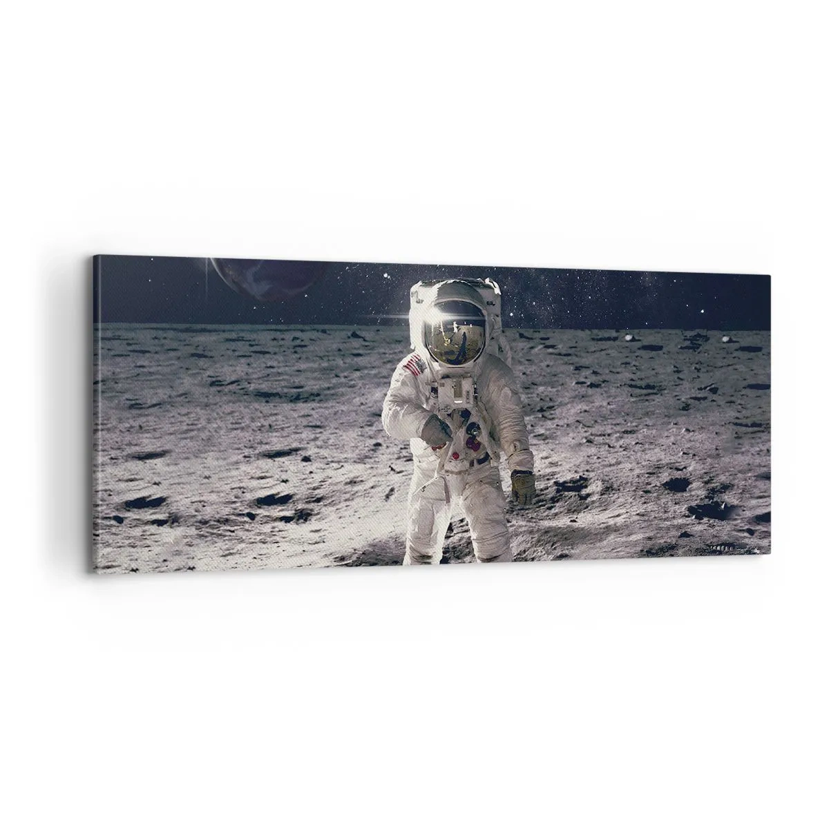 Canvastavla - Bild på duk - Hälsningar från månen - 100x40 cm