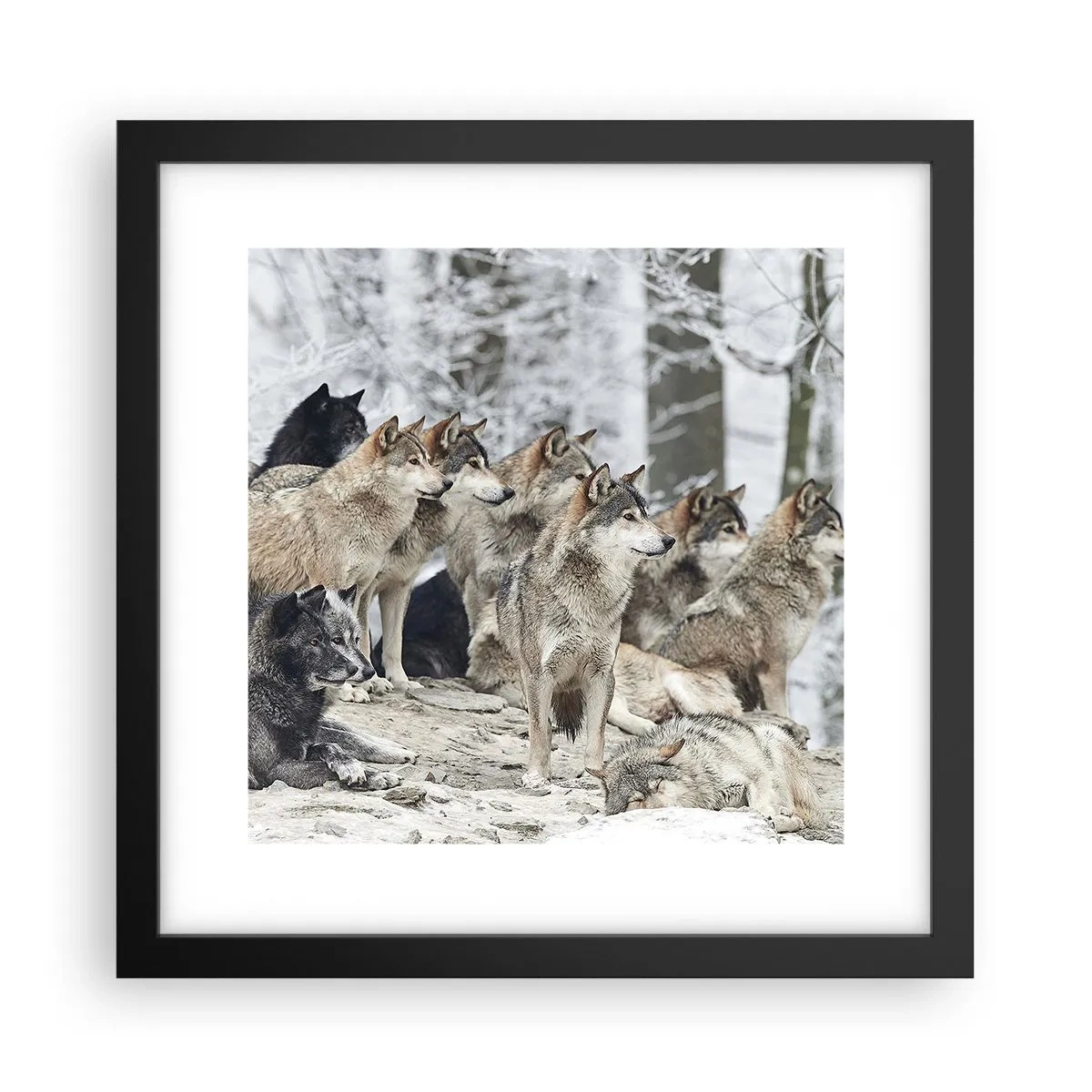 Affisch i svart ram - Familj och vänner - 30x30 cm