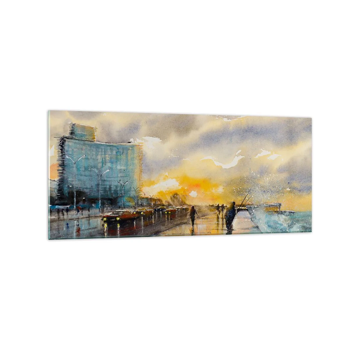 Glastavla - Bild på glas - Livet på stranden - 120x50 cm