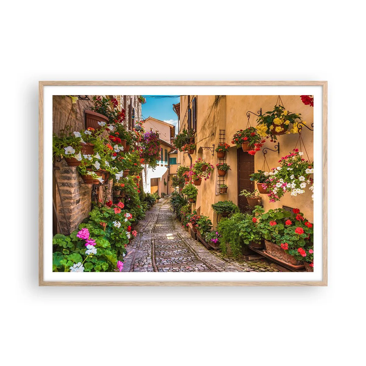 Affisch i ram av ljusek - Italiensk gränd - 100x70 cm