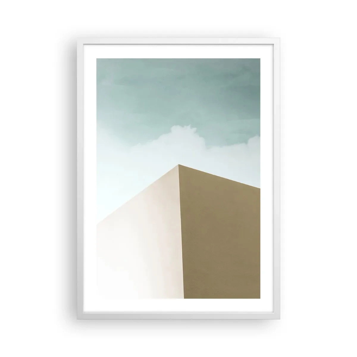 Affisch i vit ram - Geometri av en solig sommar - 50x70 cm