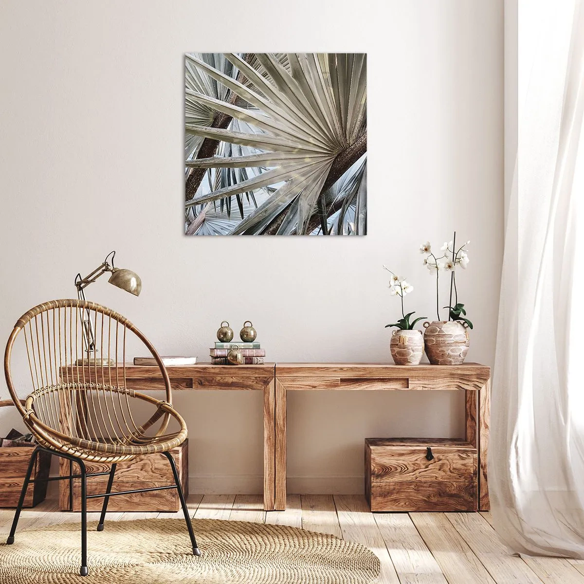 Canvastavla - Bild på duk - Solfjädrarna i tropikerna - 70x70 cm