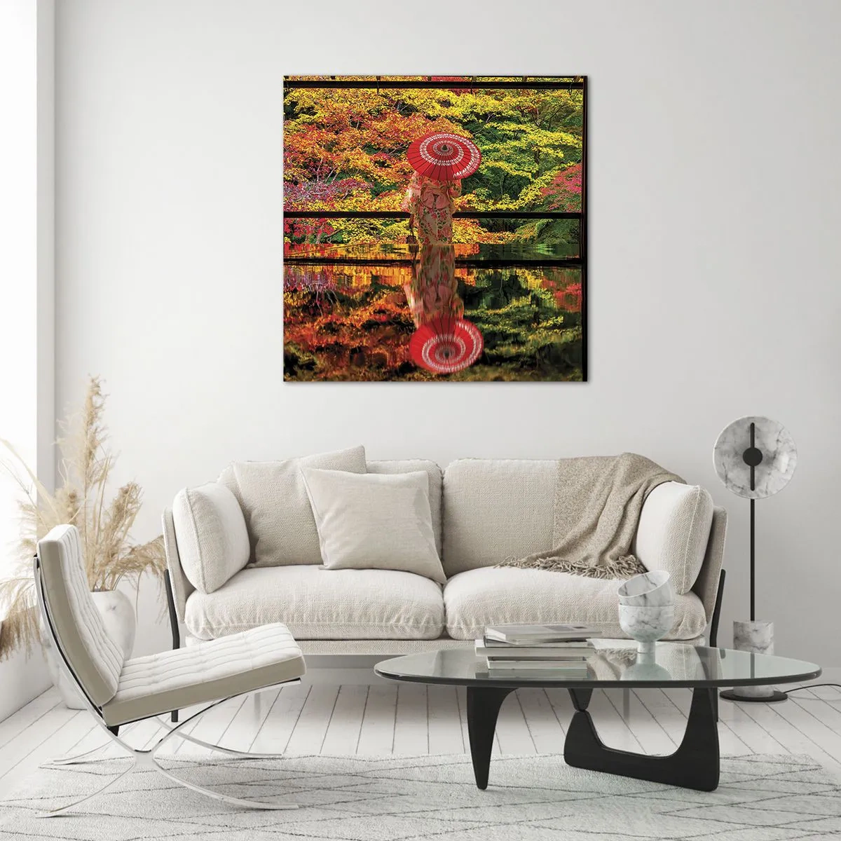 Glastavla - Bild på glas - I naturens tempel - 30x30 cm