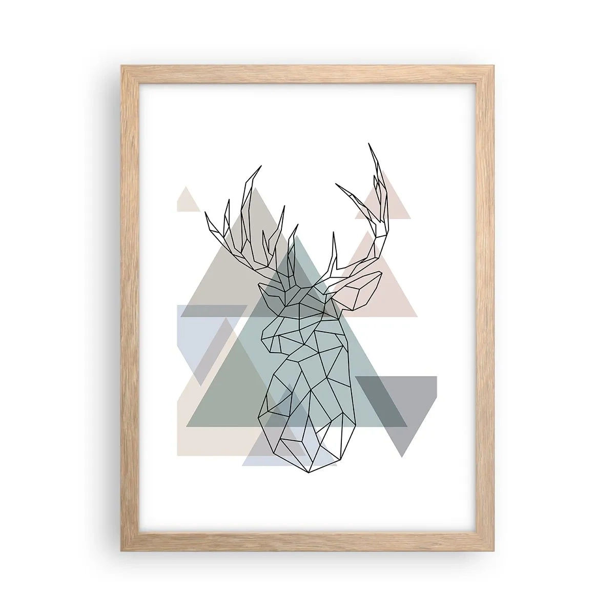 Affisch i ram av ljusek - I en geometrisk skog - 30x40 cm