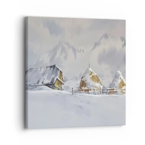 Canvastavla - Bild på duk - I snödalen - 30x30 cm