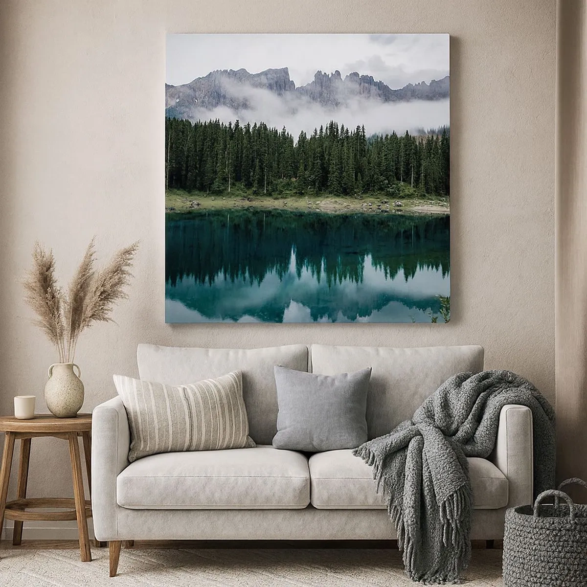 Canvastavla - Bild på duk - Tyst, tyst, väck inte sovande vatten... - 30x30 cm