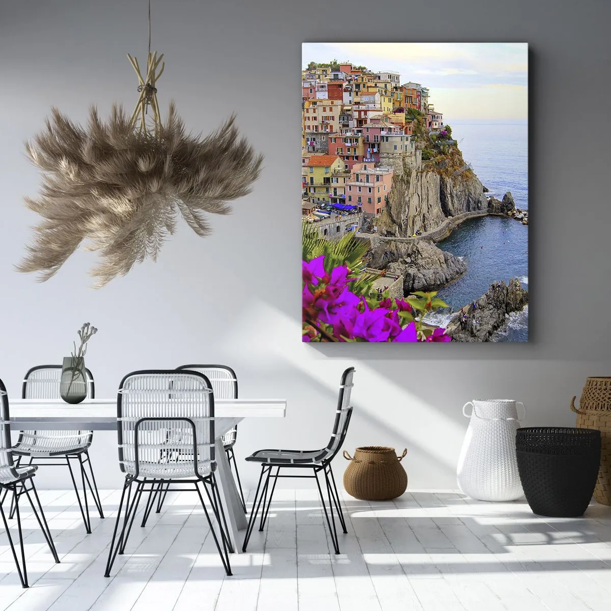 Canvastavla - Bild på duk - Skrattande stad - 45x80 cm