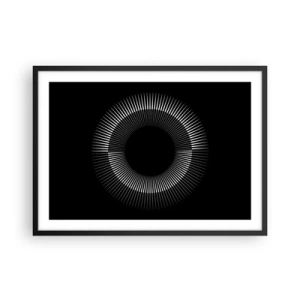 Affisch i svart ram - Svart sol - 70x50 cm