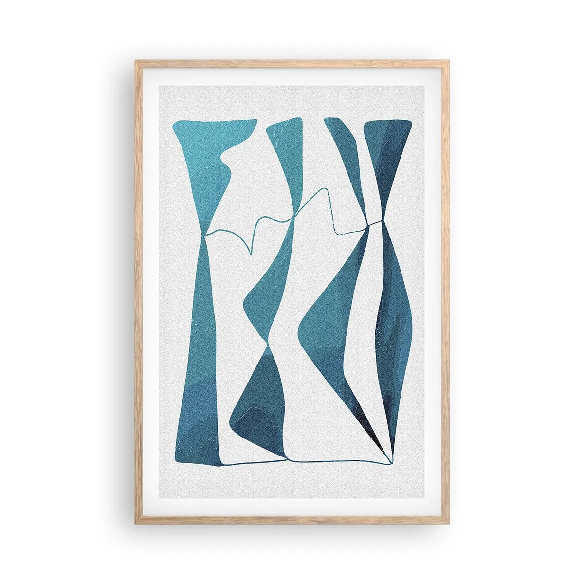 Affisch i ram av ljusek - Abstraktion: en turkos förening - 61x91 cm