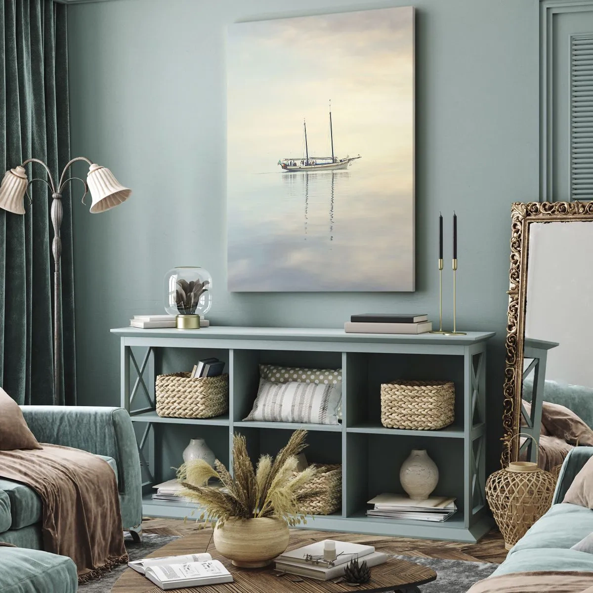 Canvastavla - Bild på duk - I ett hav av tystnad - 65x120 cm